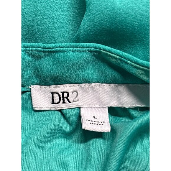 DR2 Womens Floral Butterfly Print Multicolor Mini Dress Drawstring Waist Size L - Picture 3 of 6